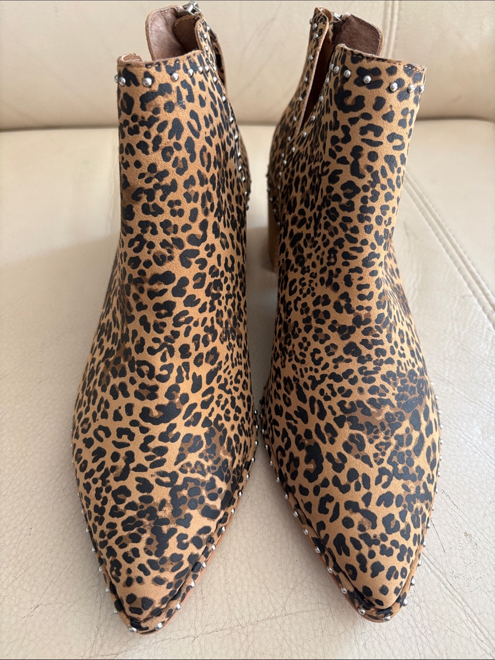 Dolce Vita Leopard Print Ankle Bootie in Tan and Black